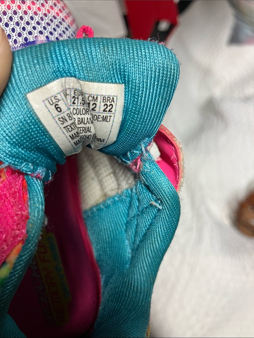 Skechers Girls Pink Multi Athletic Sneakers with Teal Accents - Picture 8 of 8